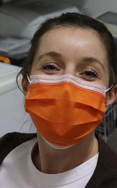Nurse with a mask on
