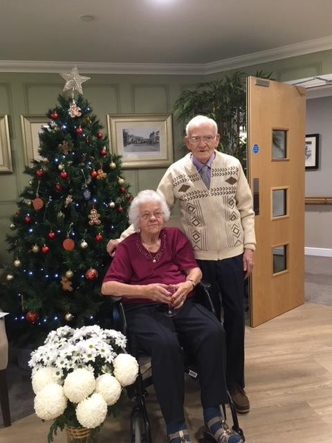 Two of our residents celebrating their platinum wedding anniversary at Harrier Grange Care Home