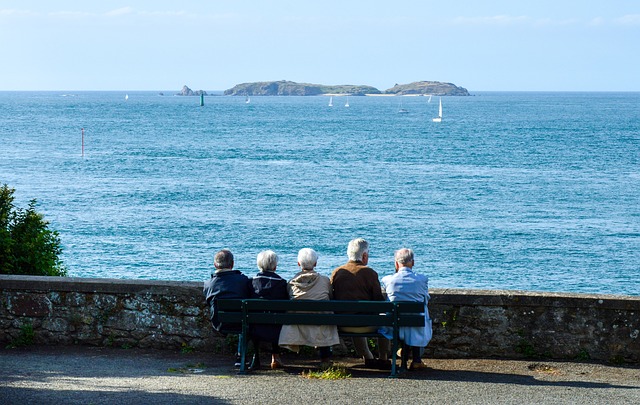 Residents overlook the coastline