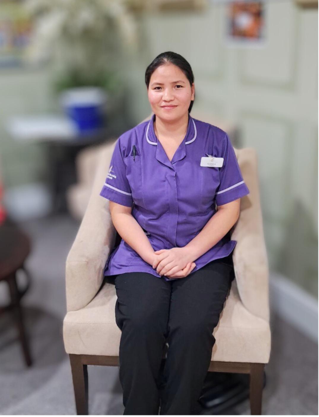 Ganga one of our care assistants