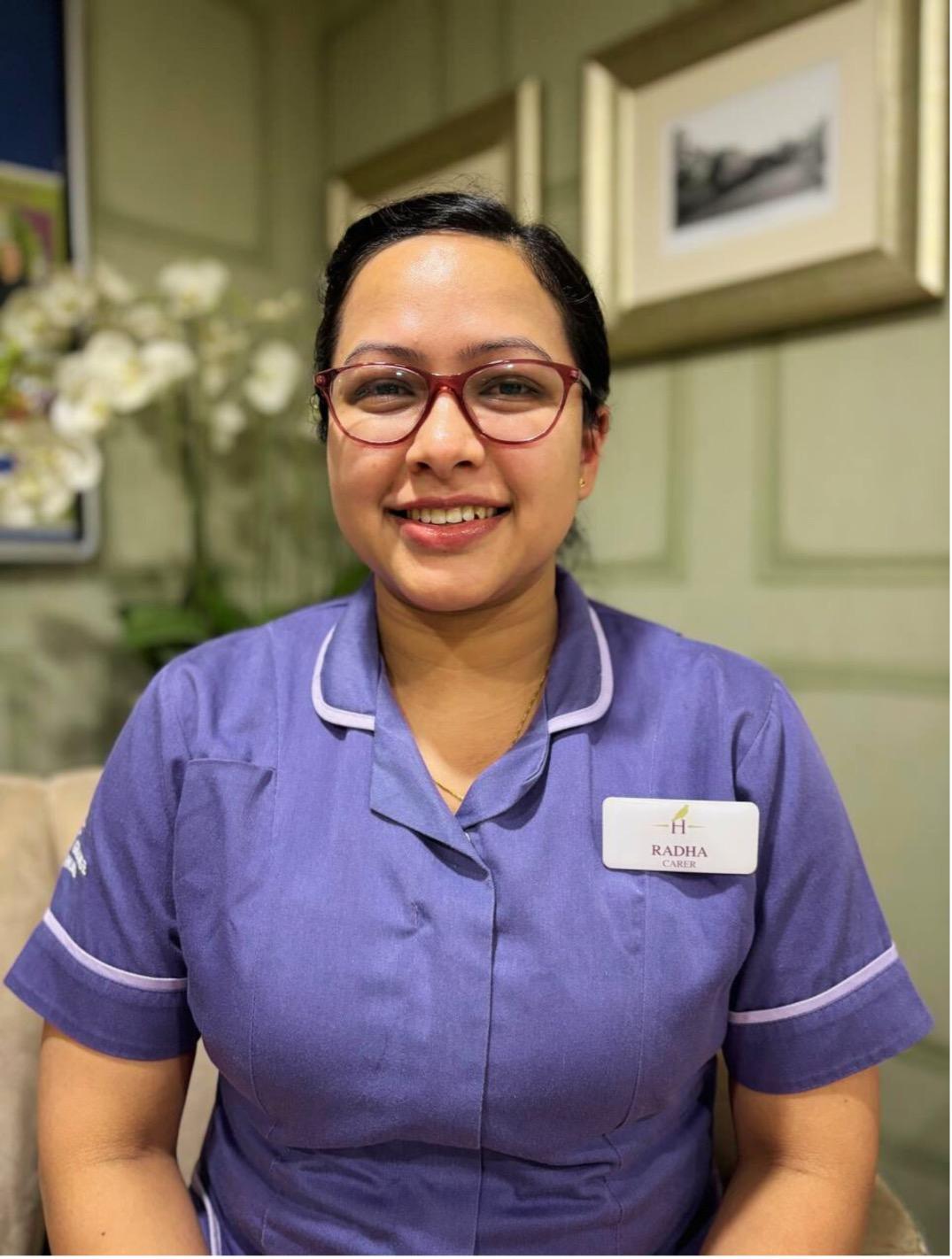 Radha one of our care assistants