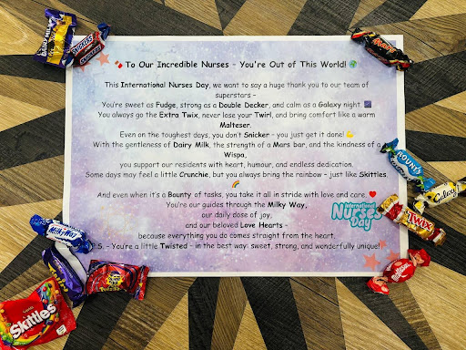poster with chocolate puns for international nurses day