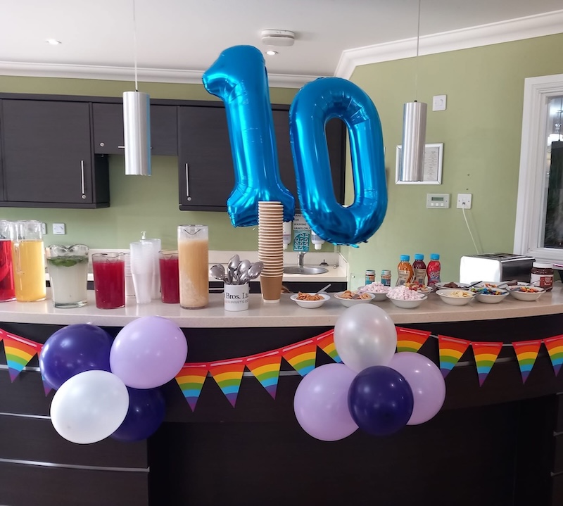 ice cream and mocktail bar setup for our team