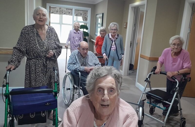 our residents all sat in a group together