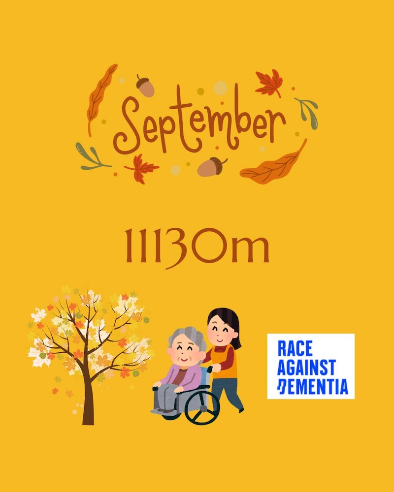 a poster with how many steps we did for race against dementia