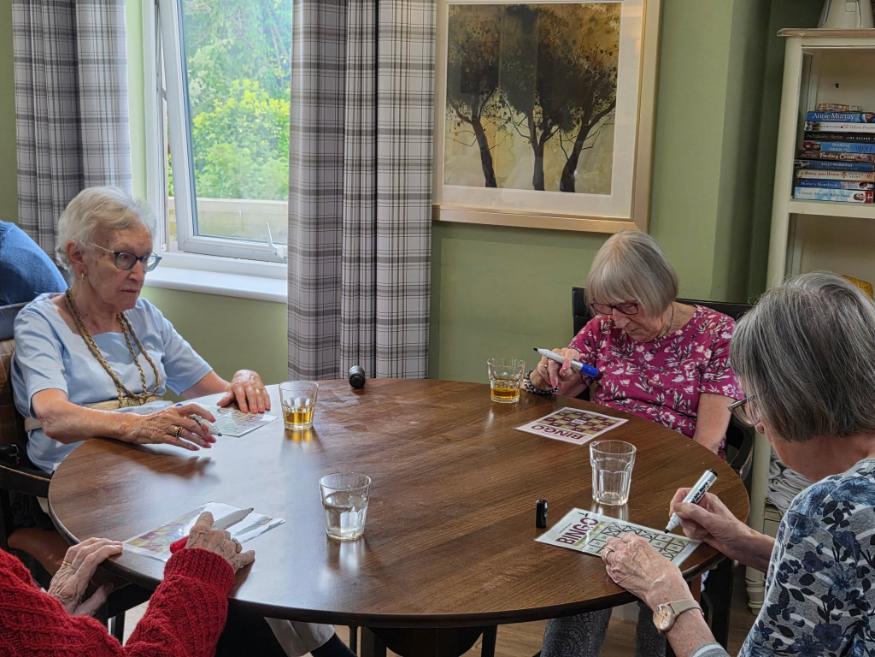 older adults playing bingo