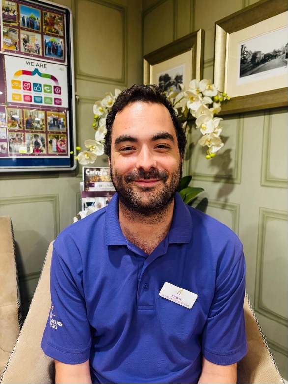 man looking at camera smiling